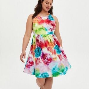 Torrid - mini texture knit skater dress -size 2X torrid size 2 -tie dye babydoll
